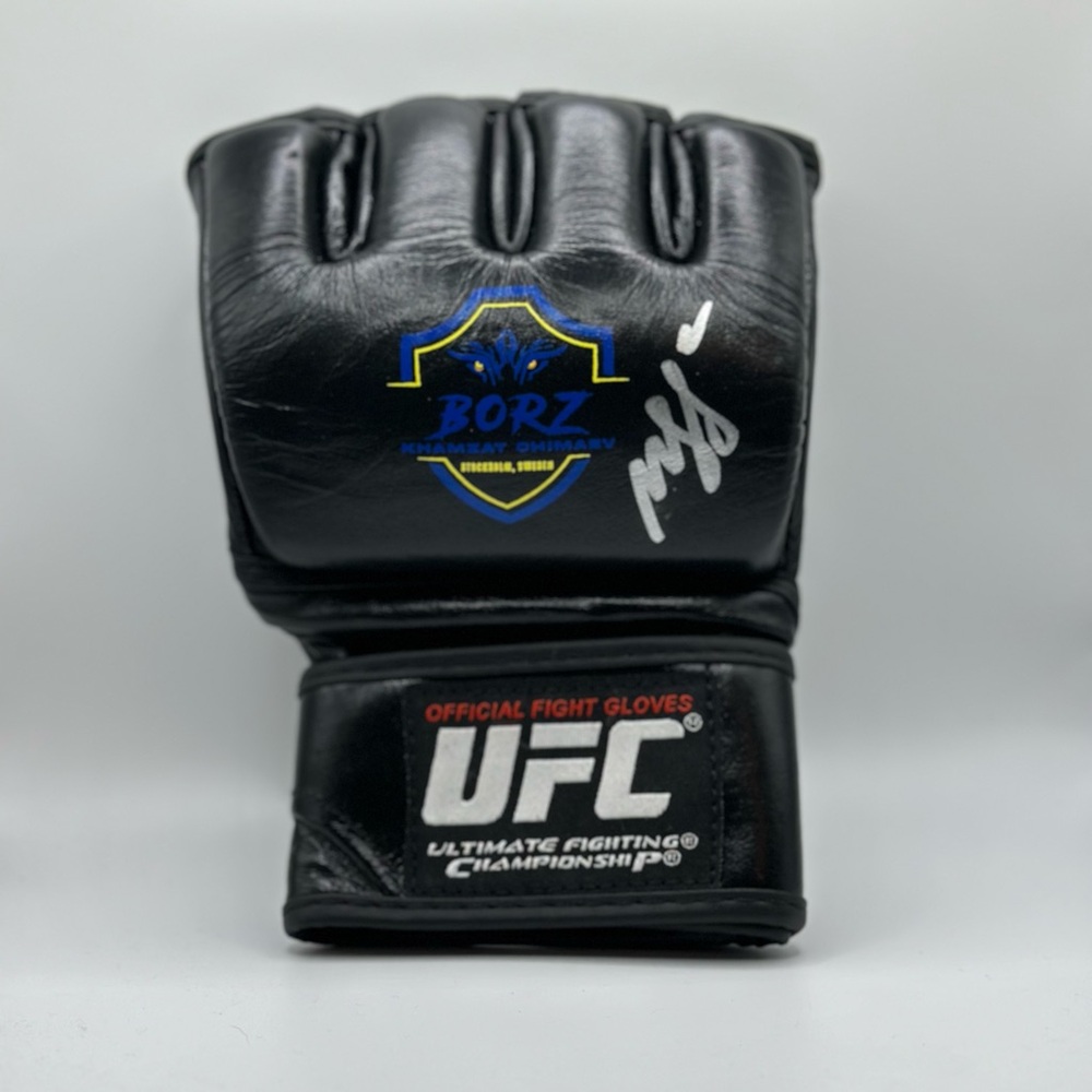 Khamzat Chimaev signed UFC Borz Logo Glove PSA Authenticated